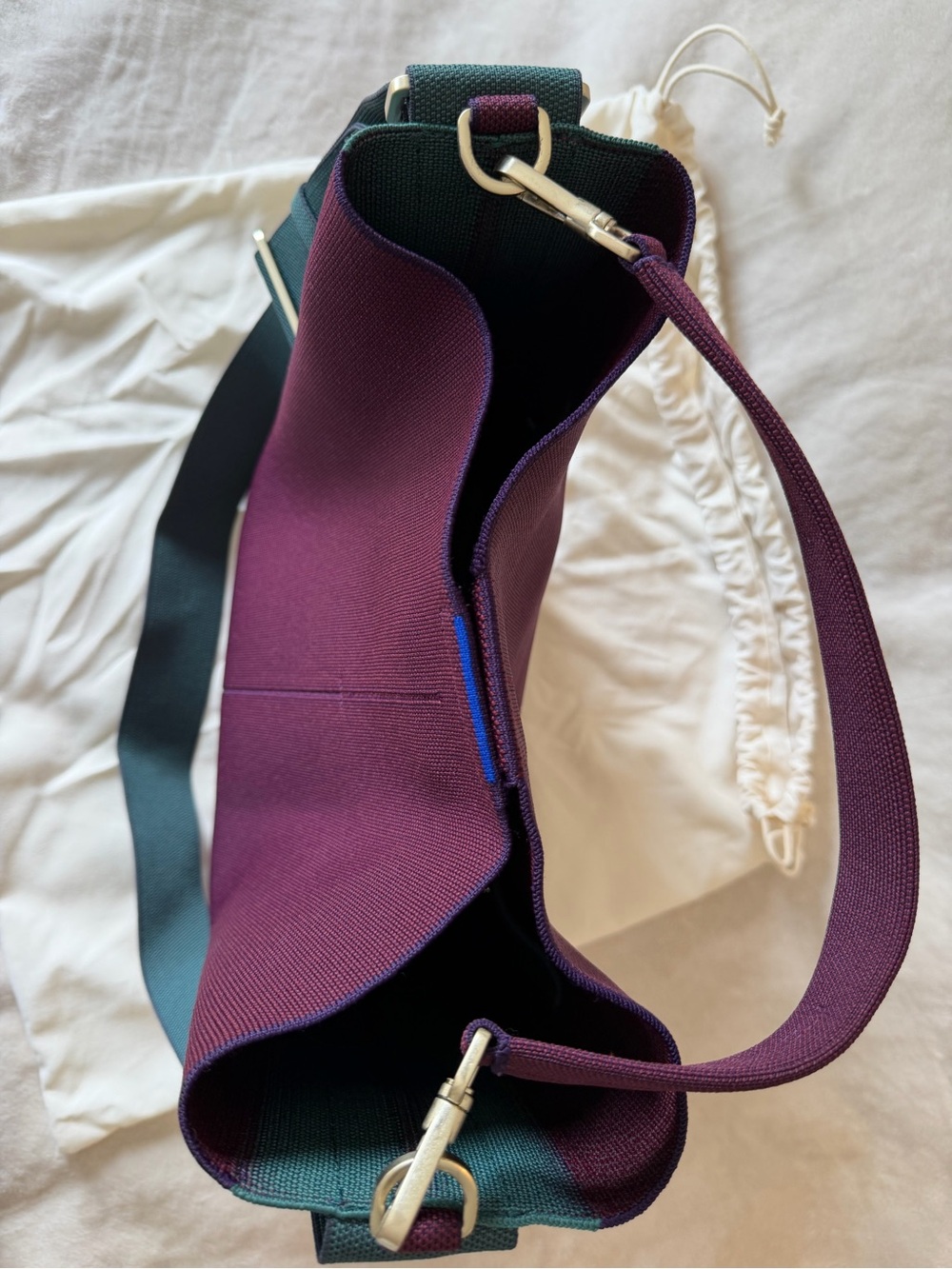 Rothy’s The Bucket Bag - Dark Plum - with Dust Bag & Wash Bag - Picture 6 of 10